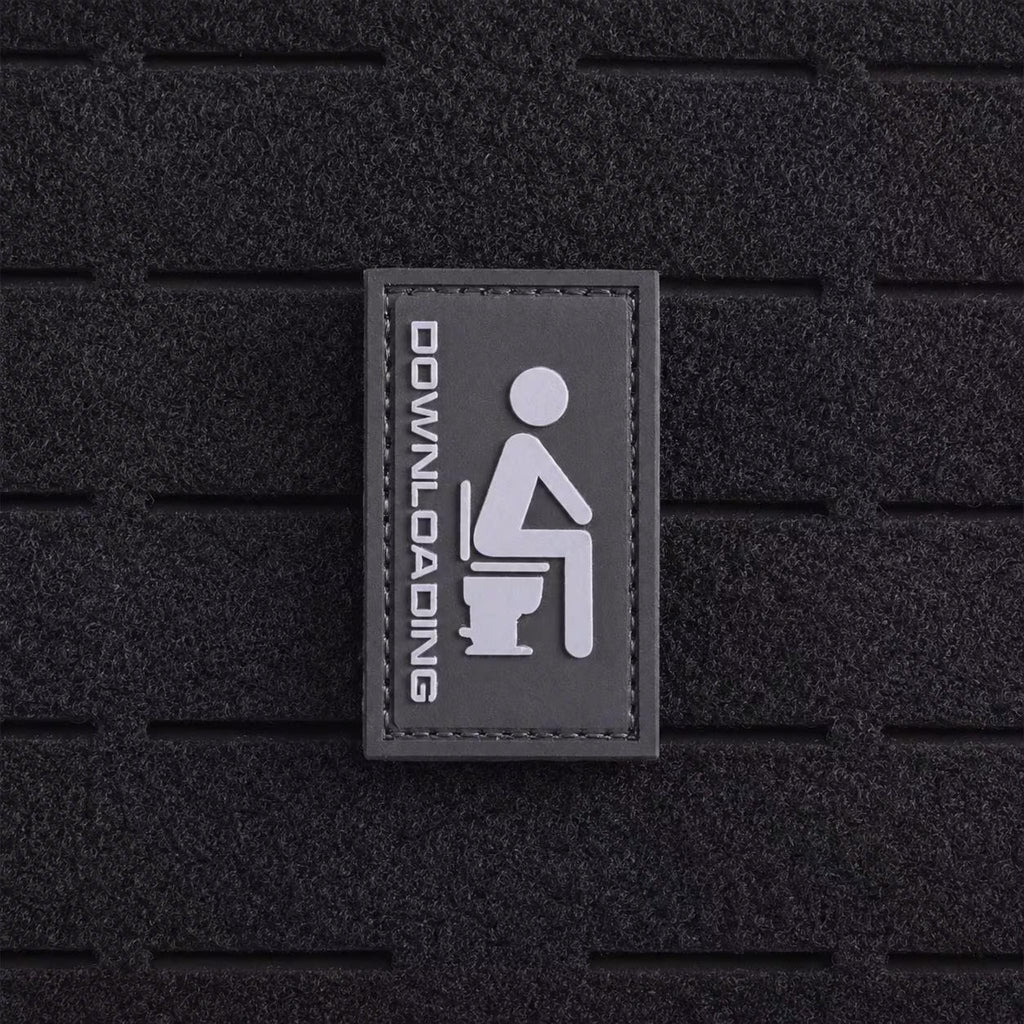 Downloading toilet PVC morale patch black