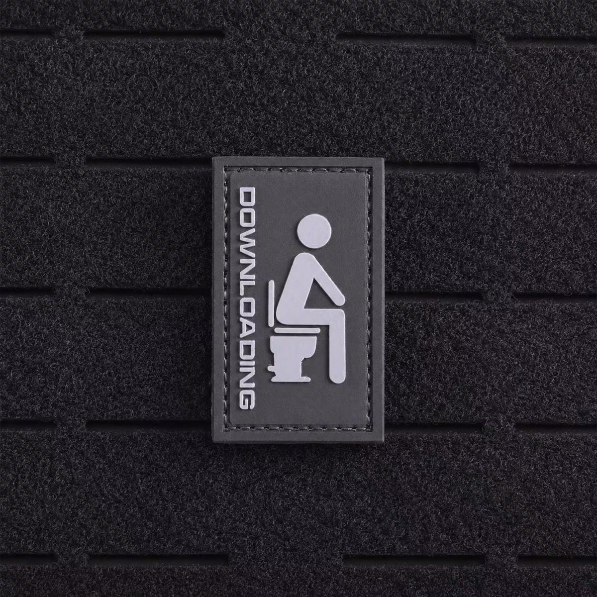 Downloading toilet PVC morale patch black
