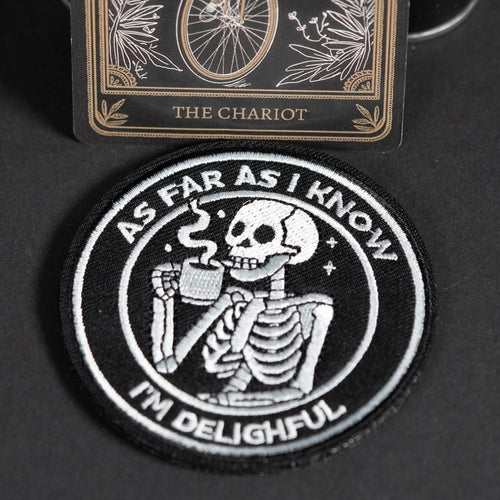 I'm Delightful embroidered skeleton morale patch