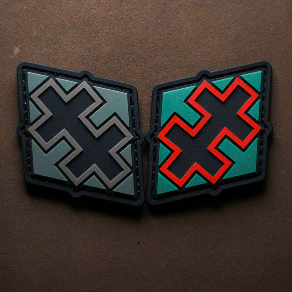 PVC patch with geometric Freedom Fight symbol in raised 2D design.