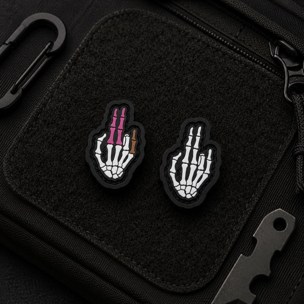 Skeleton Salute PVC morale patch set