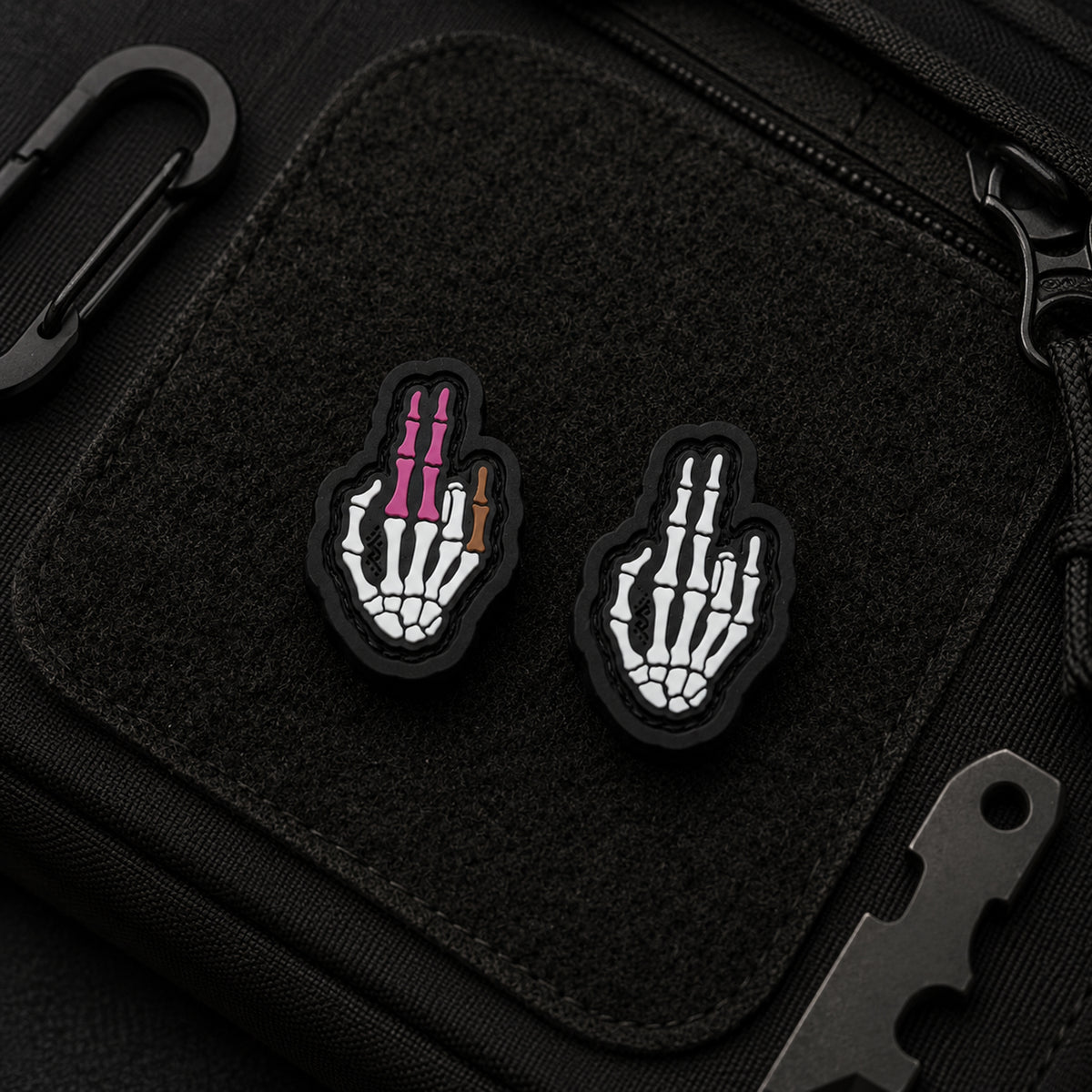 Skeleton Salute PVC morale patch set