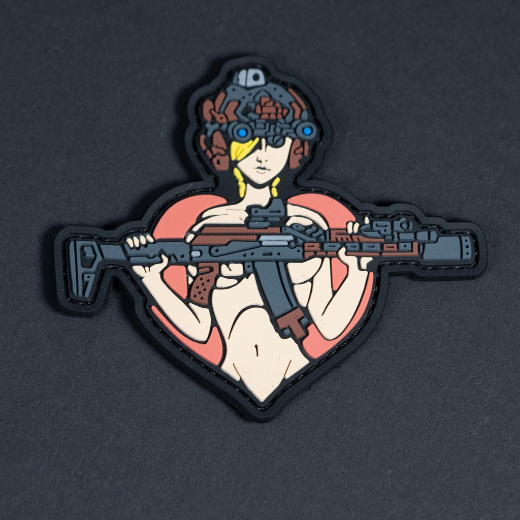 Tactical Girl PVC morale patch with rifle