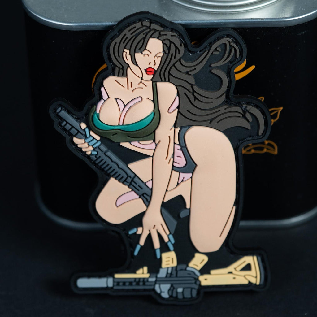 Tactical Pin-Up Girl With Rifle PVC morale patch