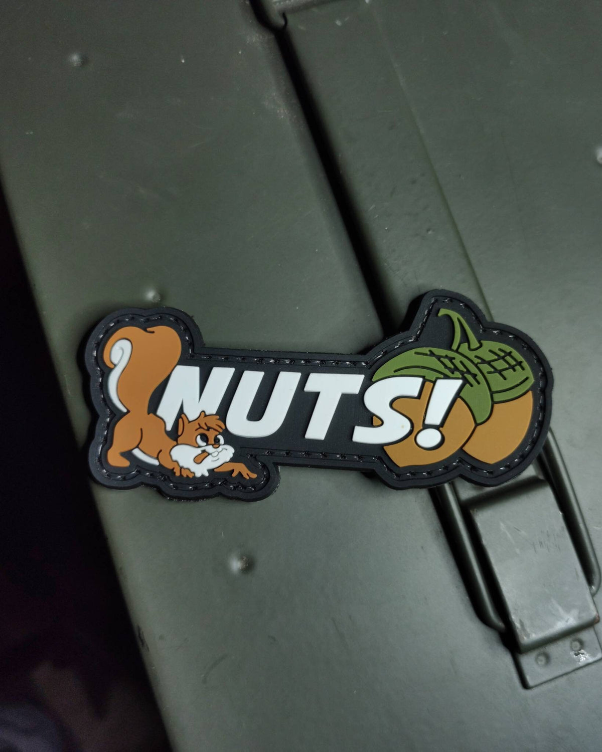 PVC Morale Patch | Funny Squirrel “NUTS” | Tactical Gear Accessory Patch | Hook Backing