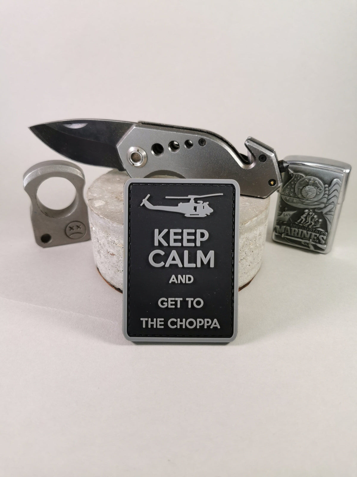 Patch Keep Calm and Get to the Choppa PVC Morale Patch – Hook Backing