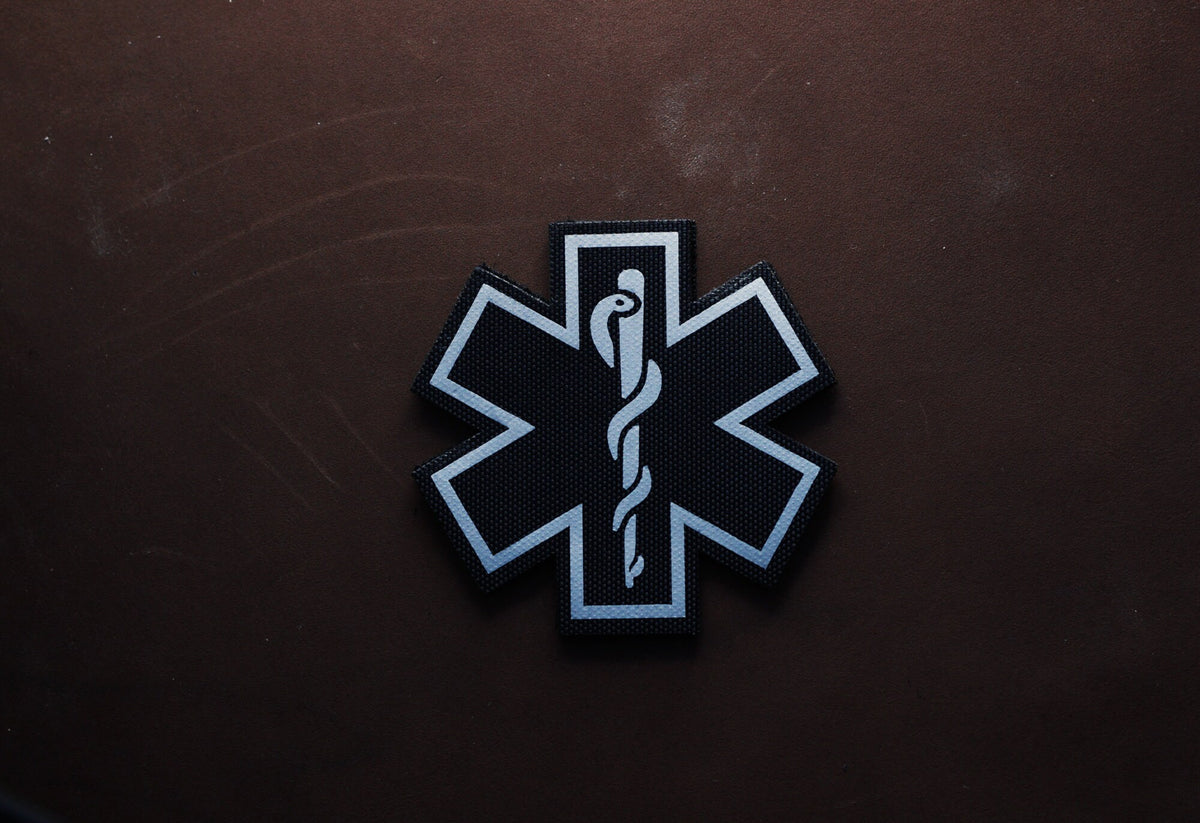 Medic Reflective Patch | Star of Life Patch | Paramedic EMT | Tactical Gear Accessory | Hook & Loop