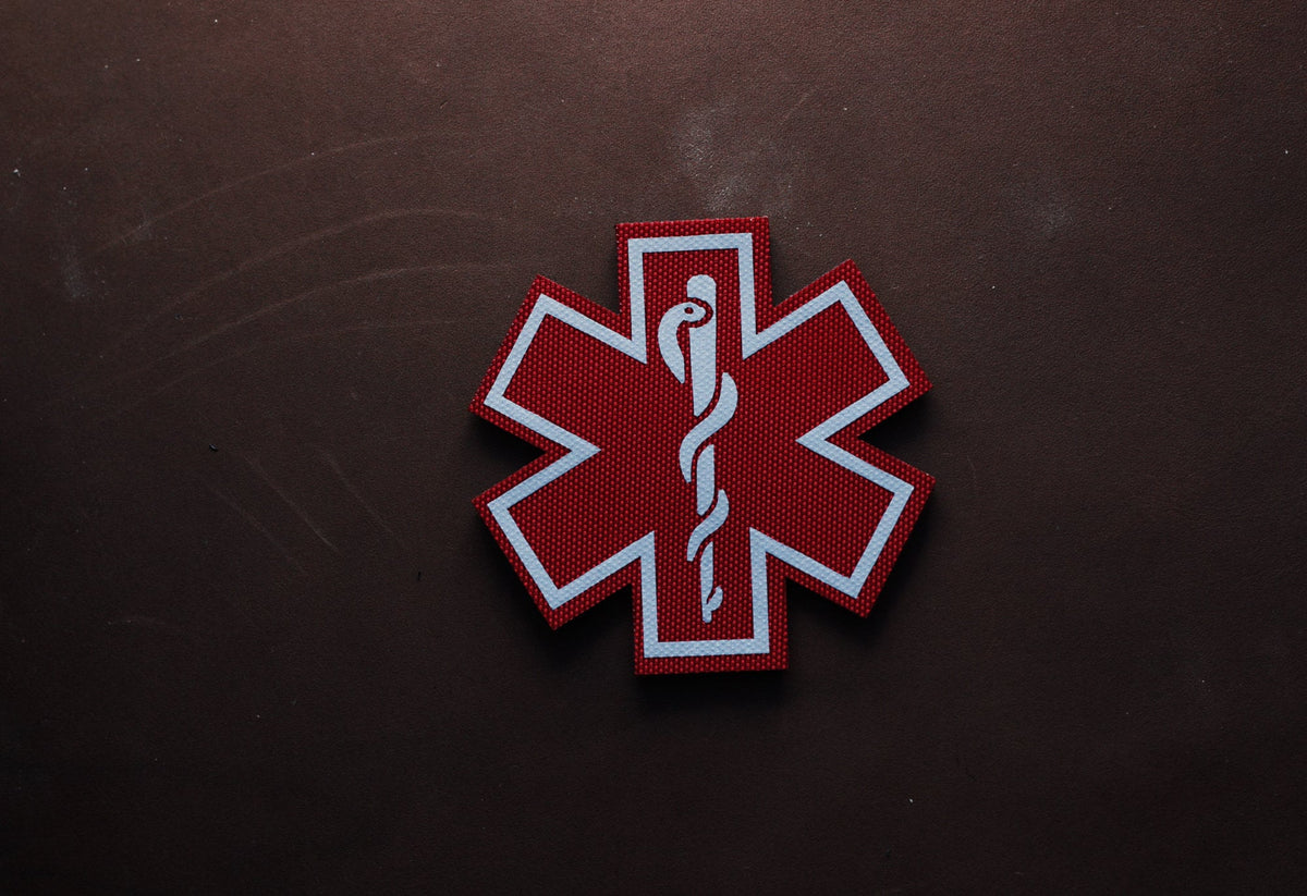 Medic Reflective Patch | Star of Life Patch | Paramedic EMT | Tactical Gear Accessory | Hook & Loop