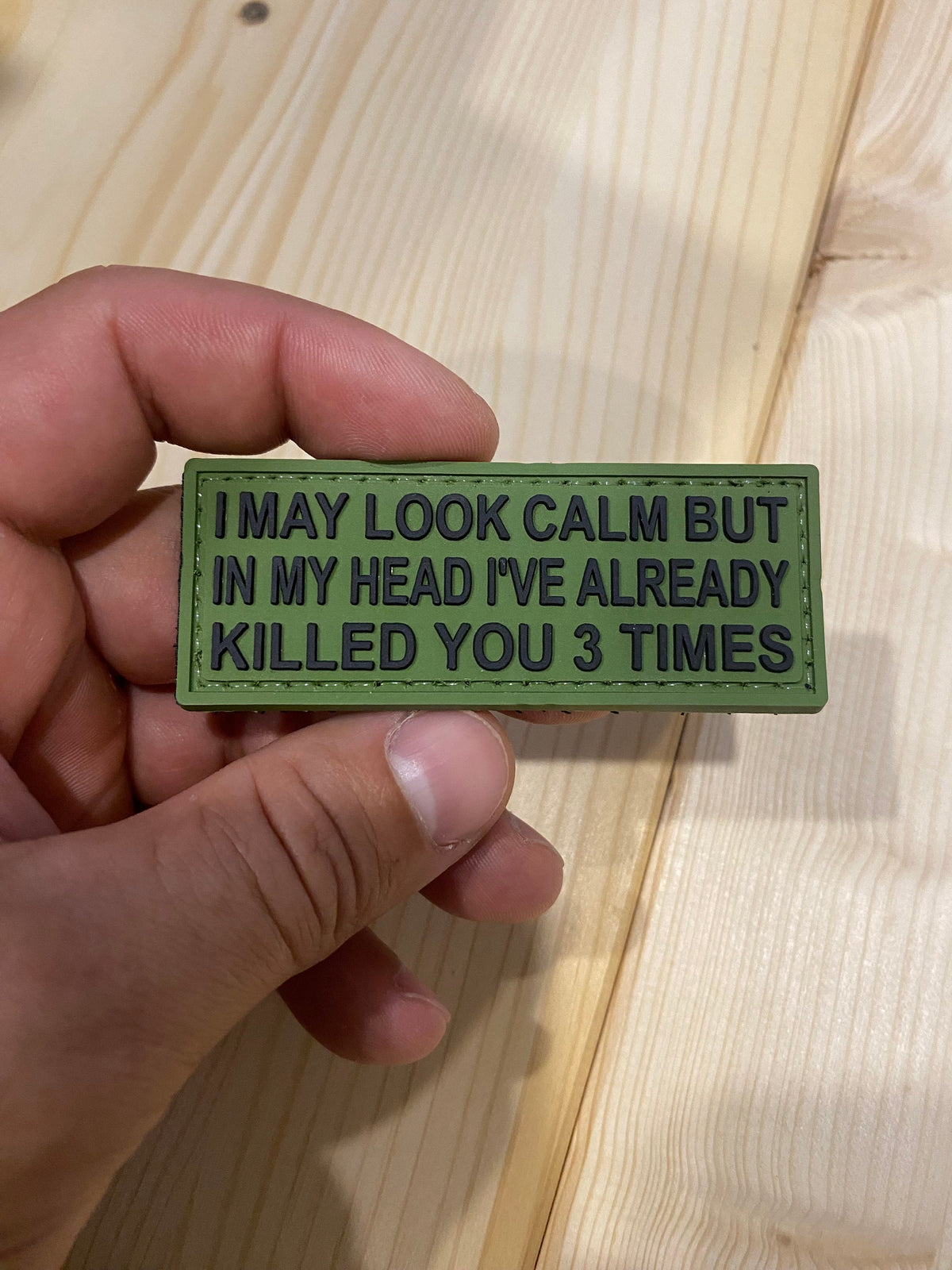 Patch PVC | I May Look Calm PVC Tactical Morale Patch – Hook Backing