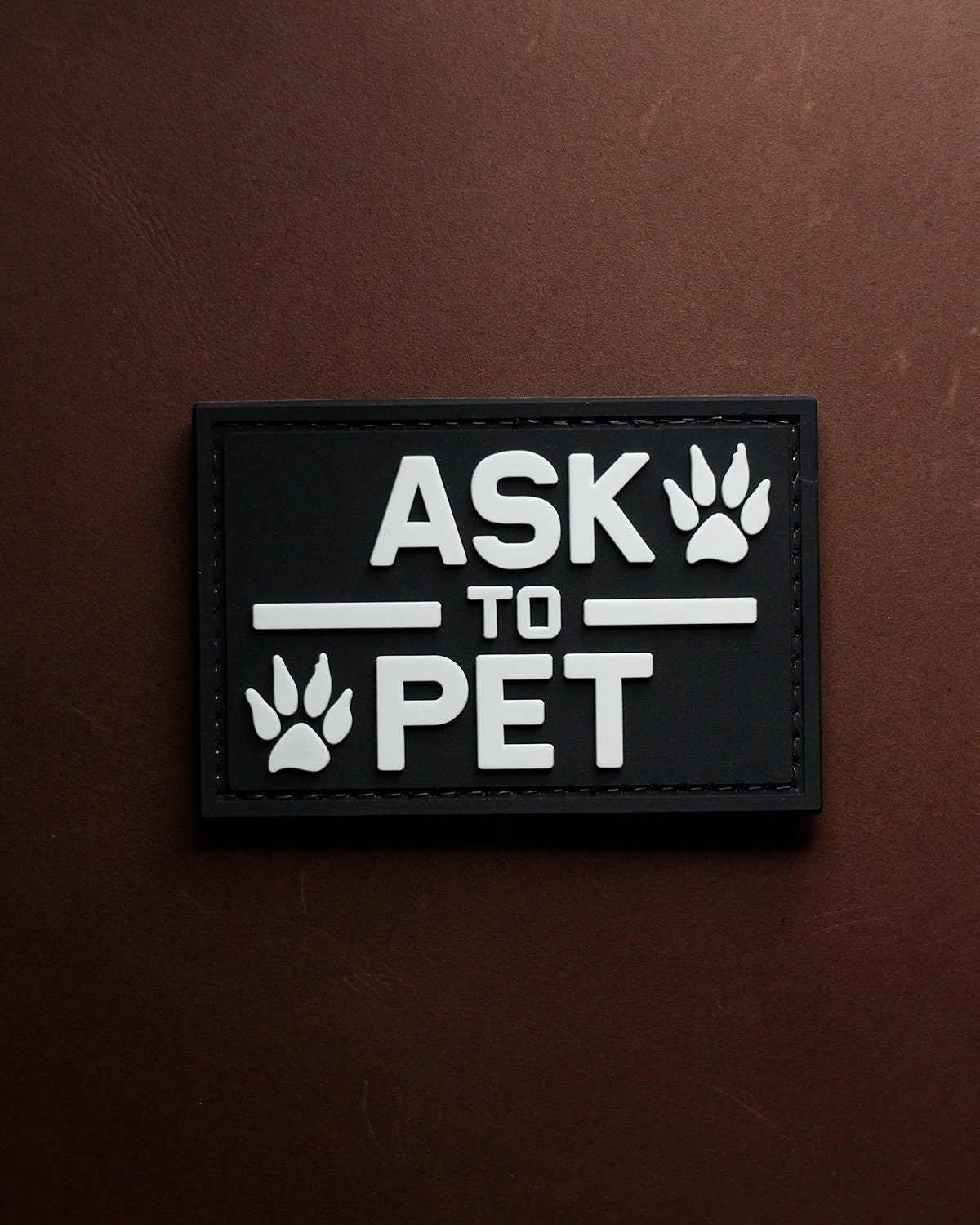 PVC Morale Patch | Ask to Pet | Tactical Gear Accessory Patch | Hook Backing