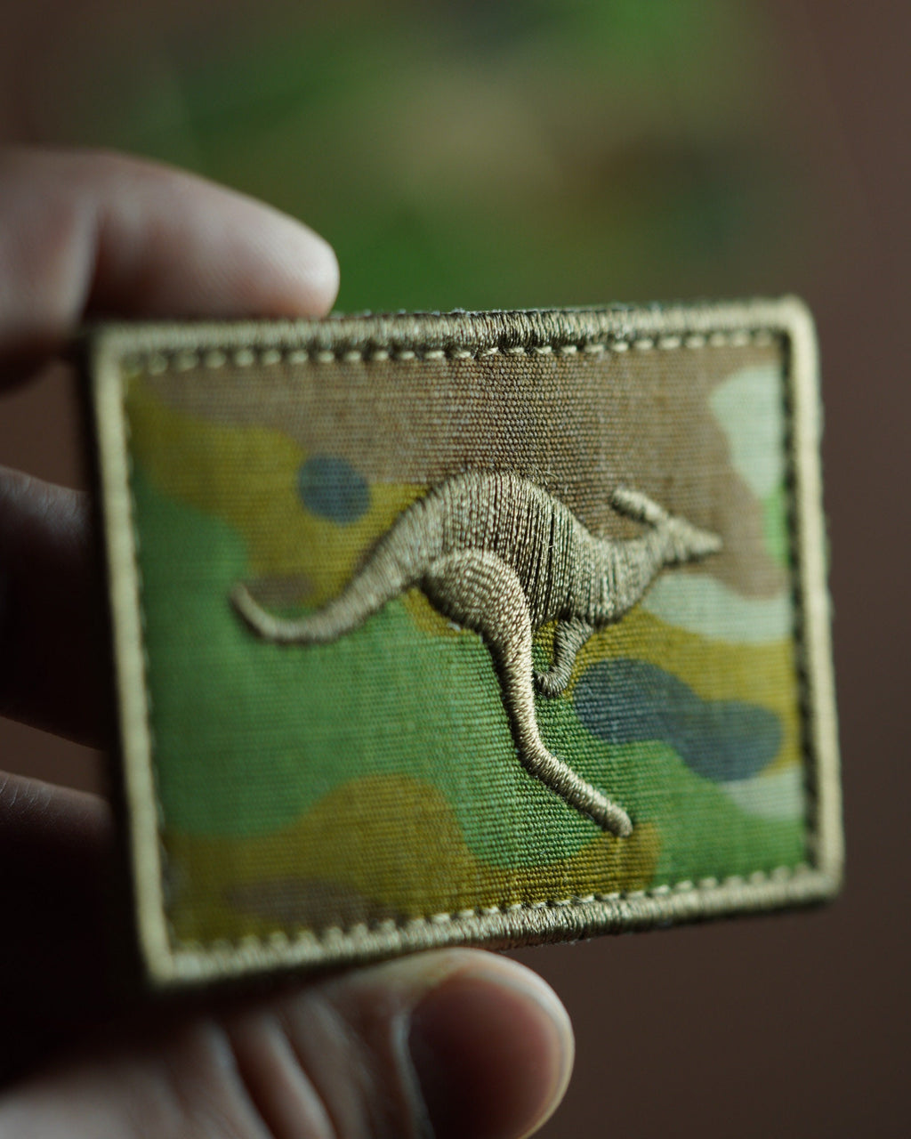 Embroidered Kangaroo Morale Patch | Tactical Hook Backing | Australia Army Style