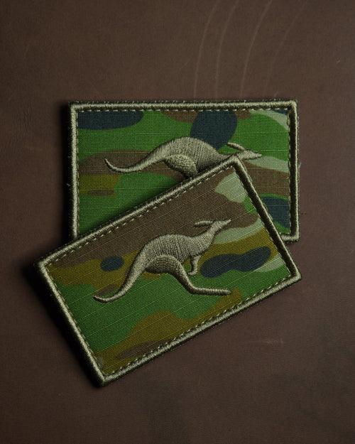 Embroidered Kangaroo Morale Patch | Tactical Hook Backing | Australia Army Style