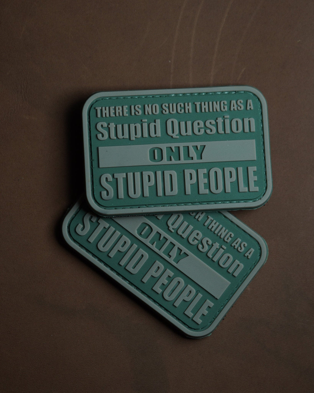 Morale PVC Patch | There Is No Stupid Questions | Tactical EDC Gear Accessory |Hook Backing
