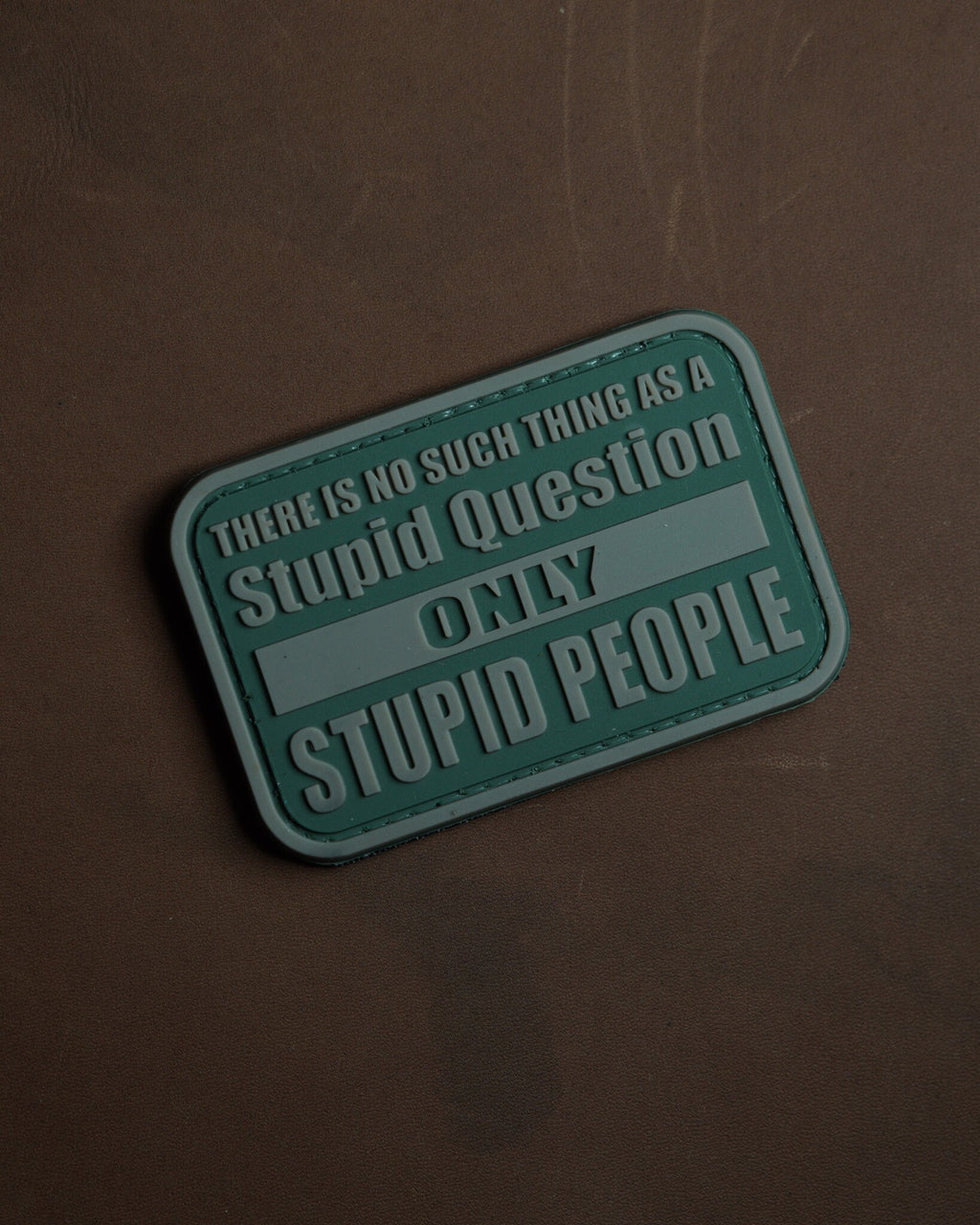 Morale PVC Patch | There Is No Stupid Questions | Tactical EDC Gear Accessory |Hook Backing