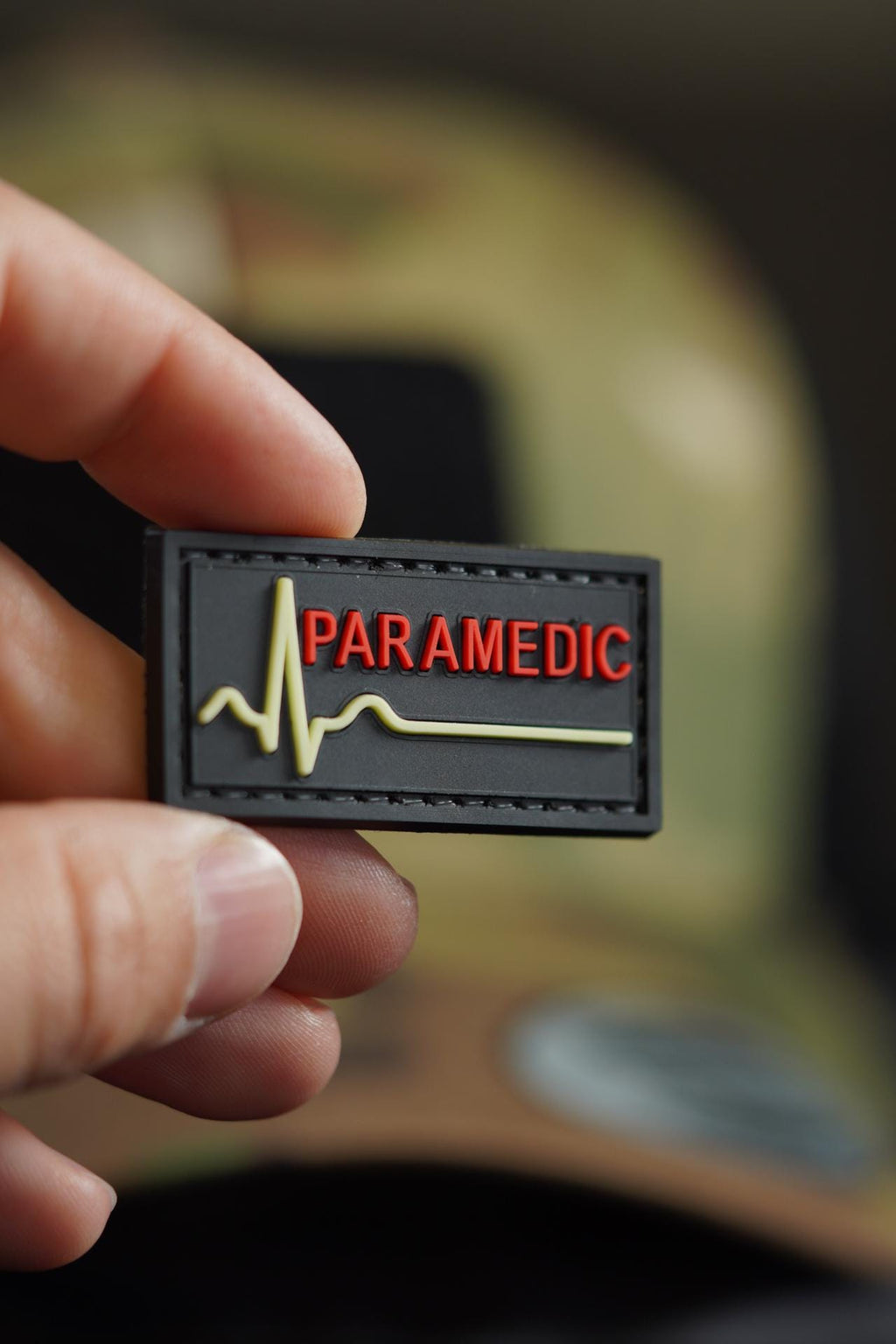 Paramedic PVC Patch, Medical Morale Patch with Hook Backing