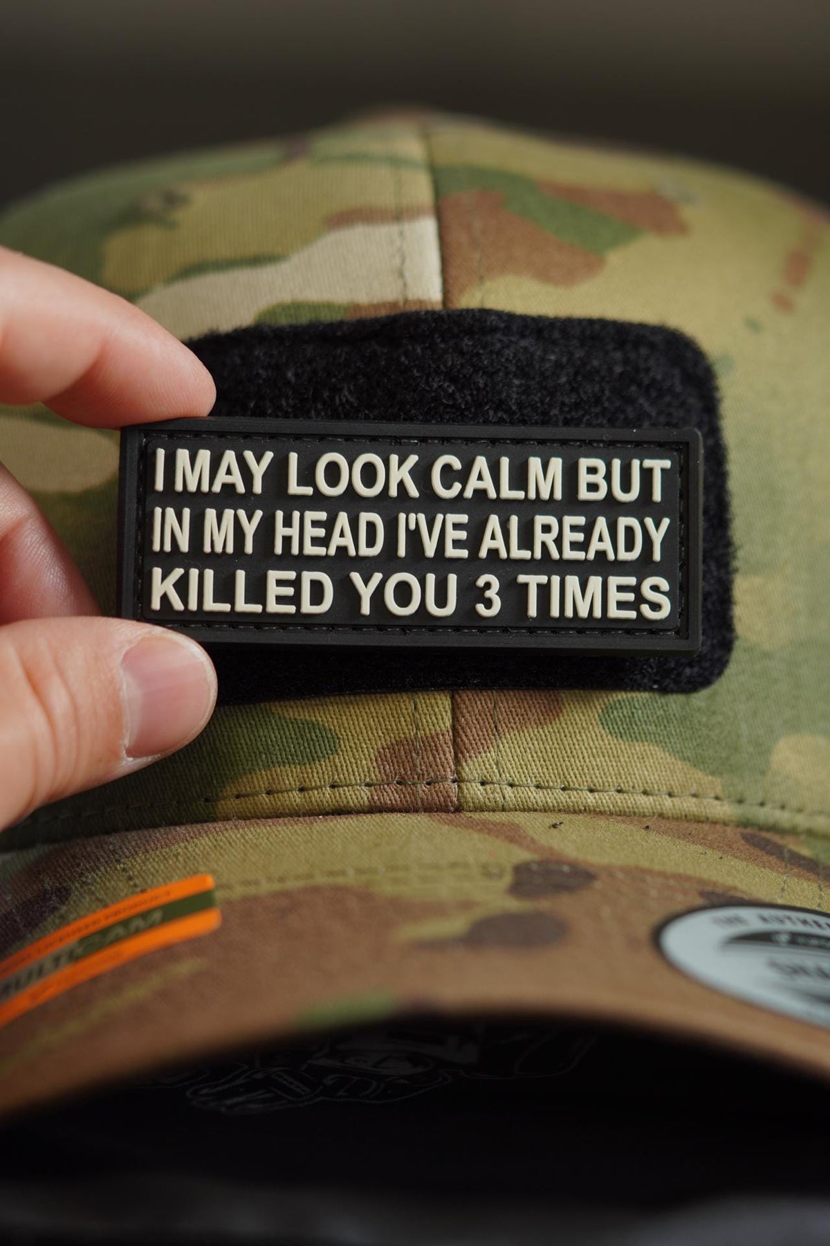 Patch PVC | I May Look Calm PVC Tactical Morale Patch – Hook Backing