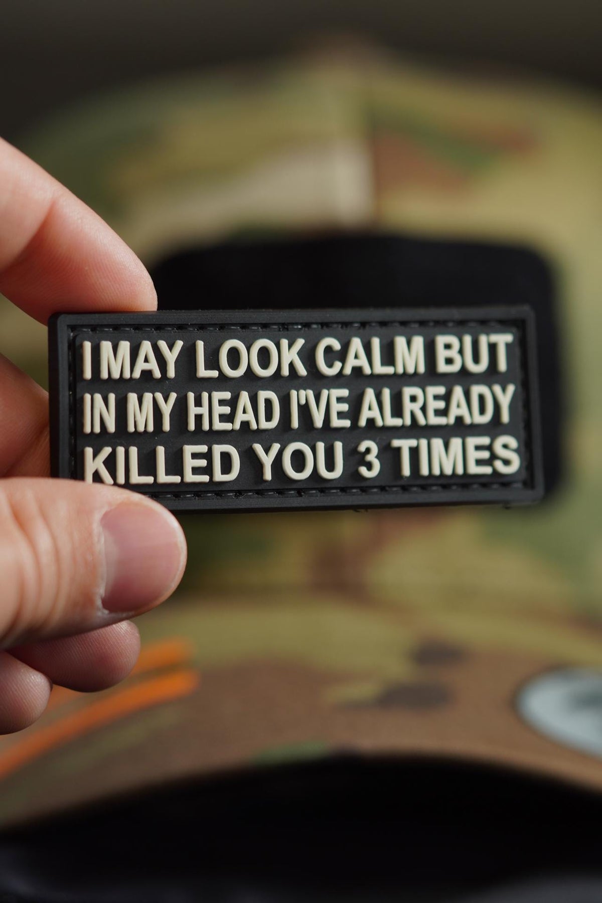 Patch PVC | I May Look Calm PVC Tactical Morale Patch – Hook Backing