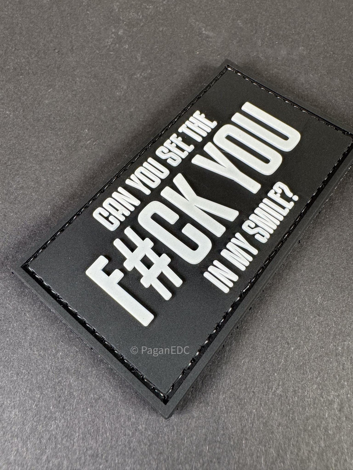 Morale Patch | Can You See the FU in My Smile? | PVC Tactical Patch | Hook Backing