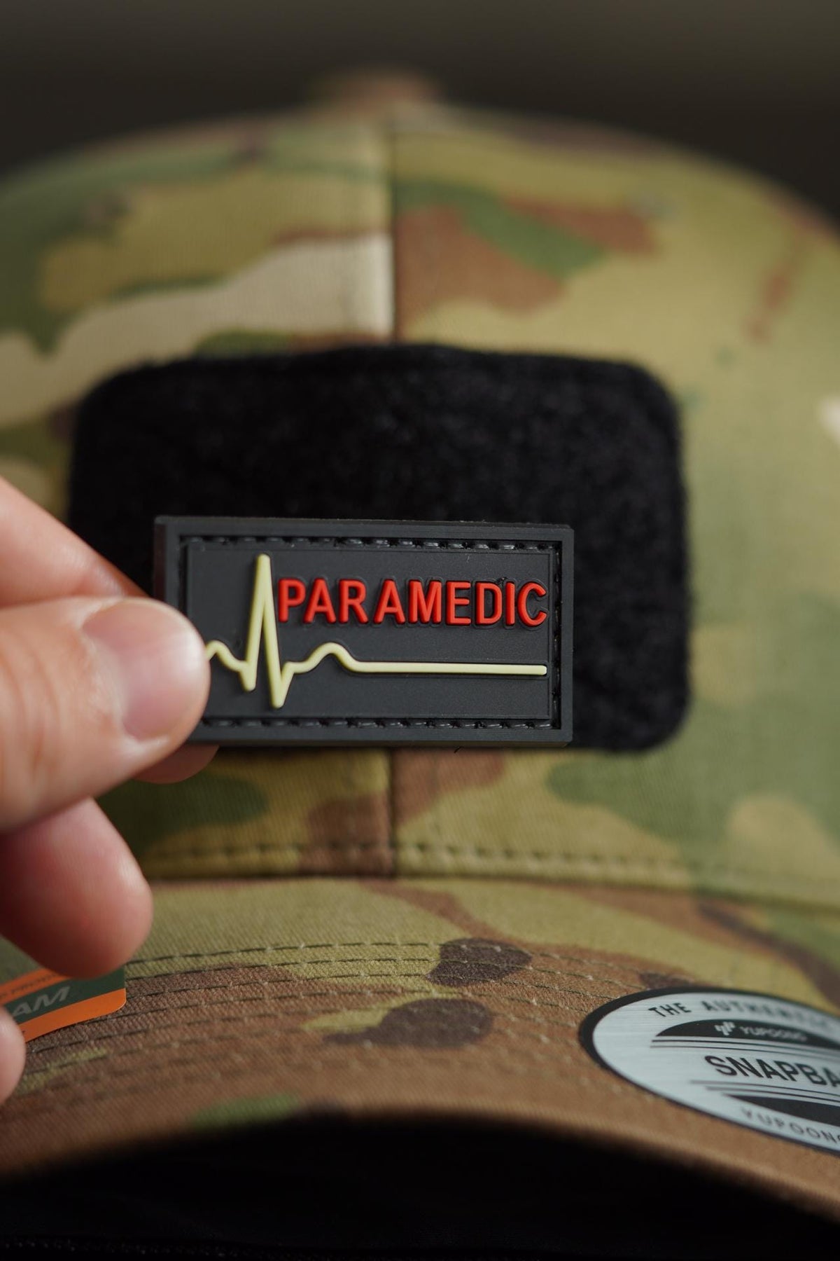 Paramedic PVC Patch, Medical Morale Patch with Hook Backing