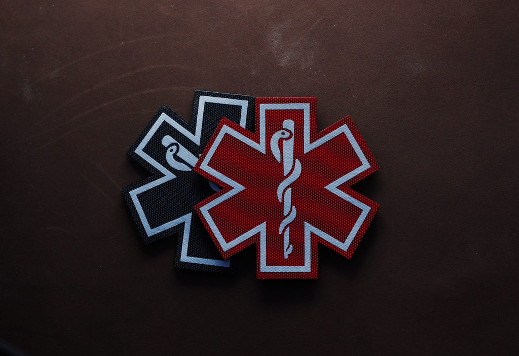 Medic Reflective Patch | Star of Life Patch | Paramedic EMT | Tactical Gear Accessory | Hook & Loop