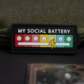 Social Battery Morale Patch, Funny PVC Introvert Patch, Hook Backing