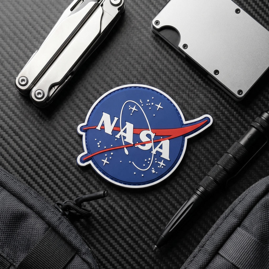 NASA PVC Patch, Space Logo Morale Patch with Hook Backing