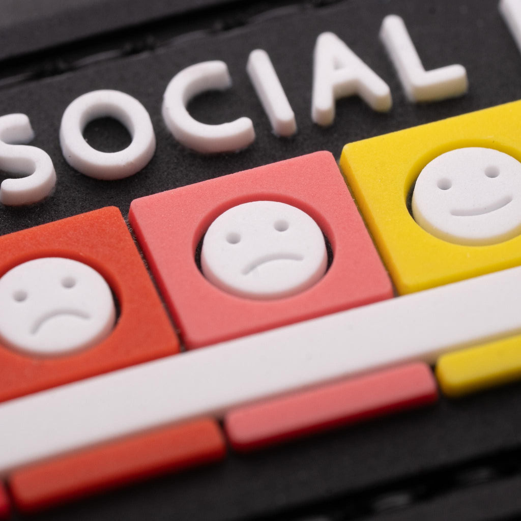 Social Battery Morale Patch, Funny PVC Introvert Patch, Hook Backing