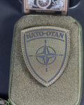 NATO Patch, OTAN Military Morale Badge, Hook Backing