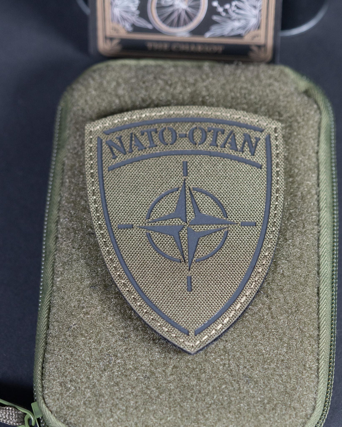 NATO Patch, OTAN Military Morale Badge, Hook Backing
