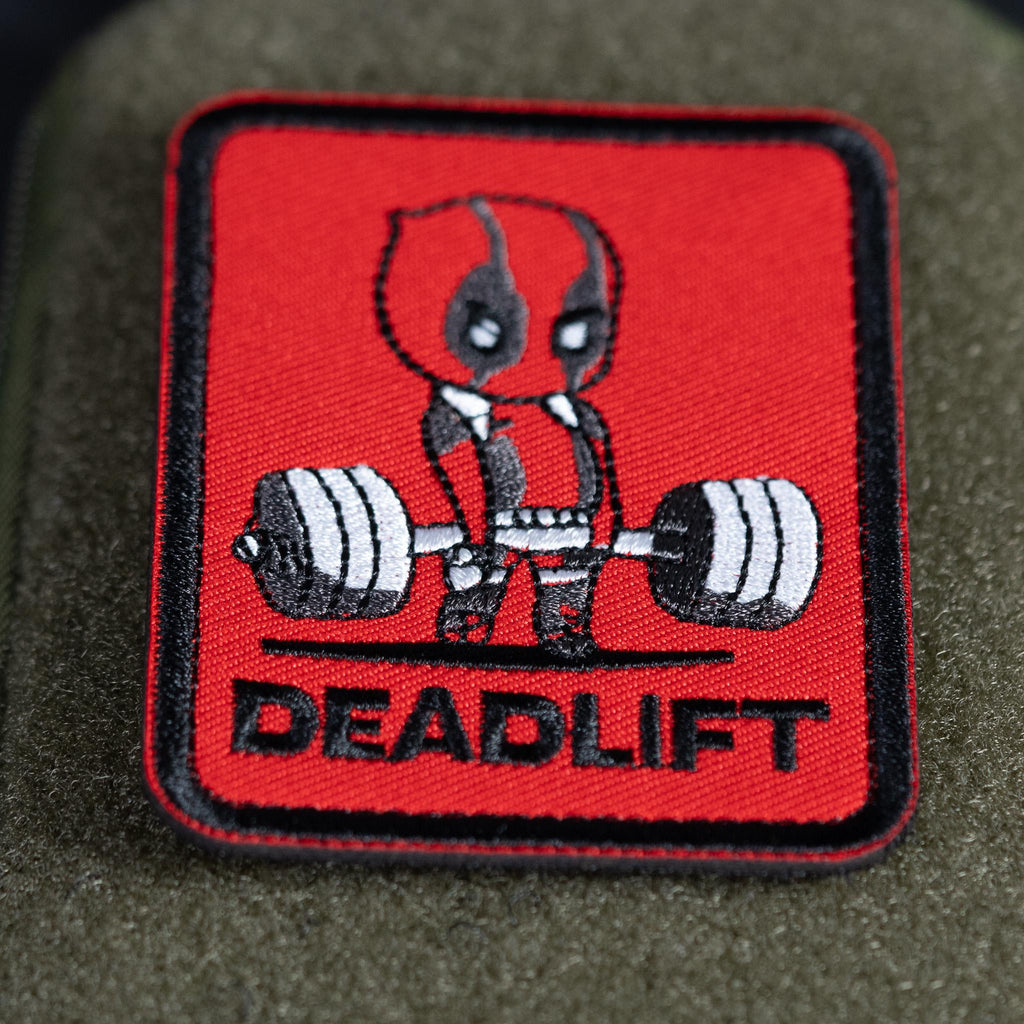 Deadlift Embroidered Morale Patch, Hook Backing