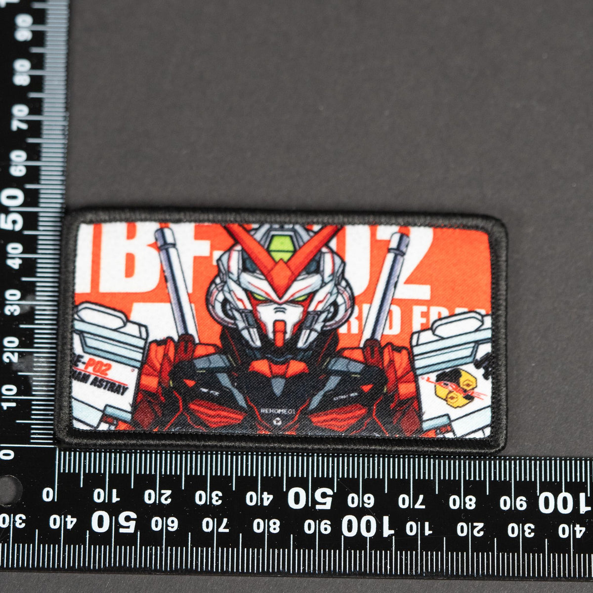 Morale Patch, Anime Mecha Design, Sublimated, Hook Backing, 8.5 x 5 cm