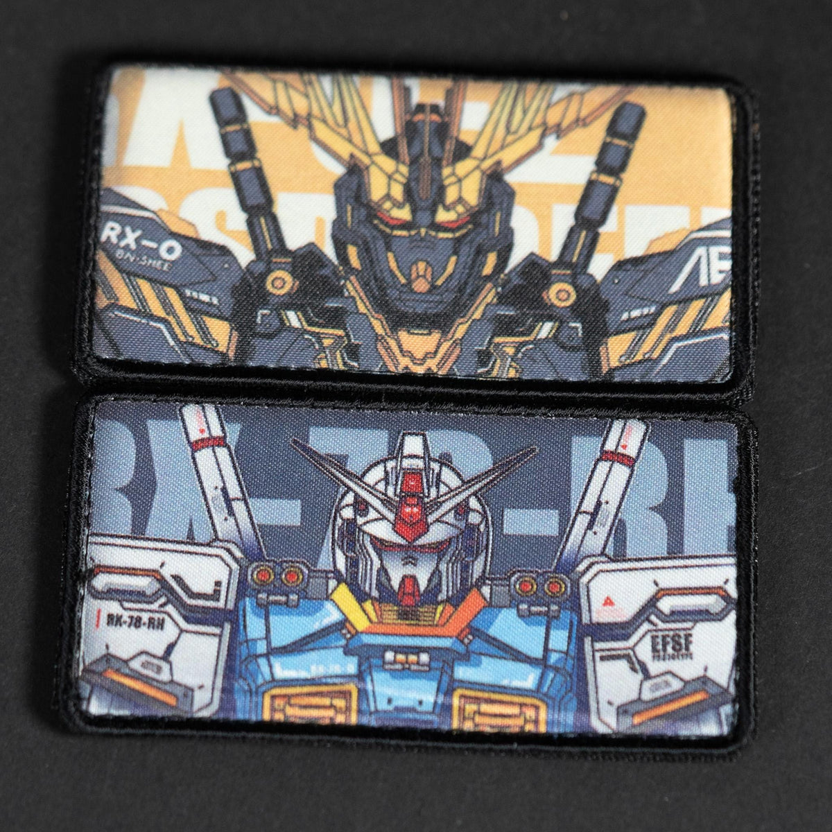 Morale Patch, Anime Mecha Design, Sublimated, Hook Backing, 8.5 x 5 cm