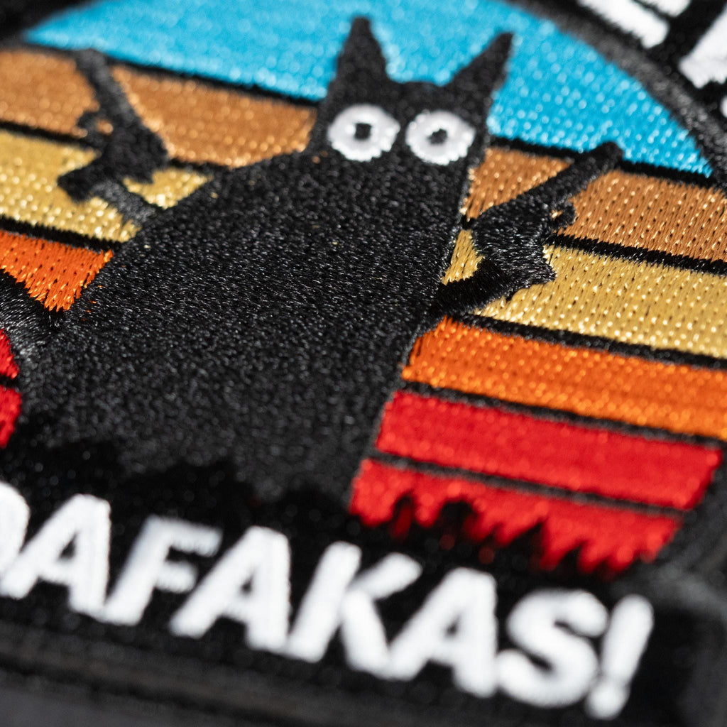 Morale Patch, Pew Pew Madafakas Cat, Embroidered Badge, Hook Backing