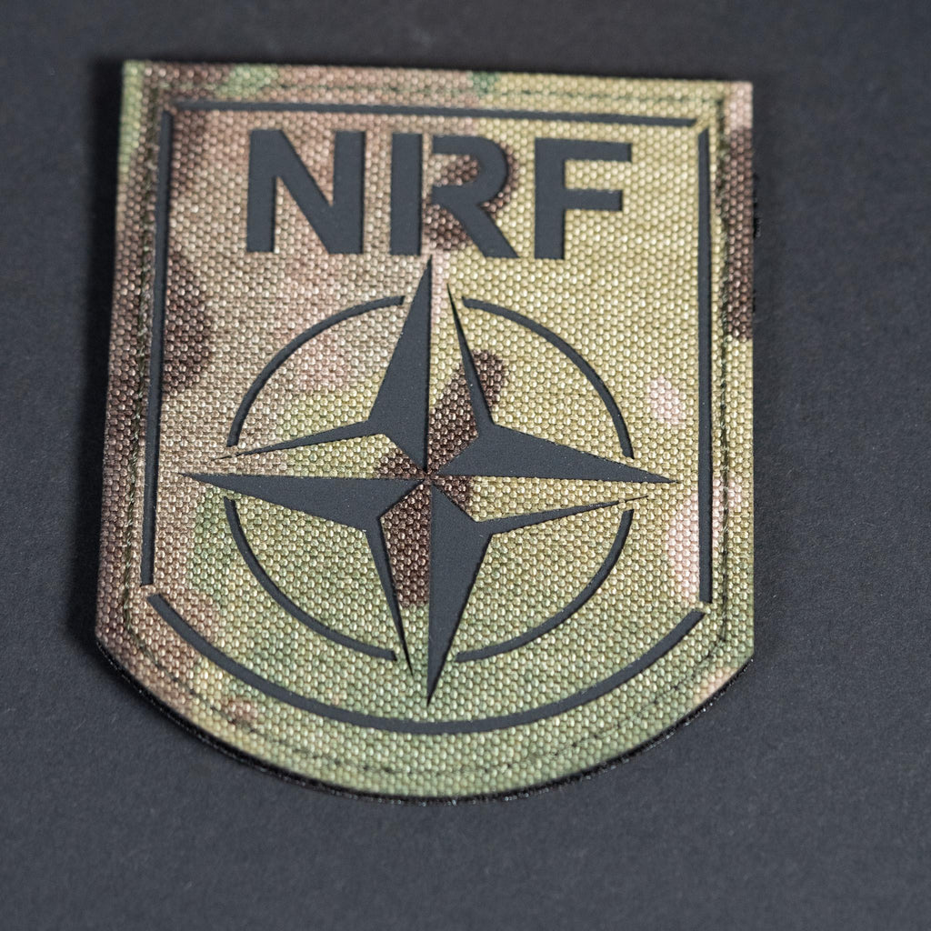 NATO Patch, NRF Response Force, Laser Cut Cordura, Hook Backing