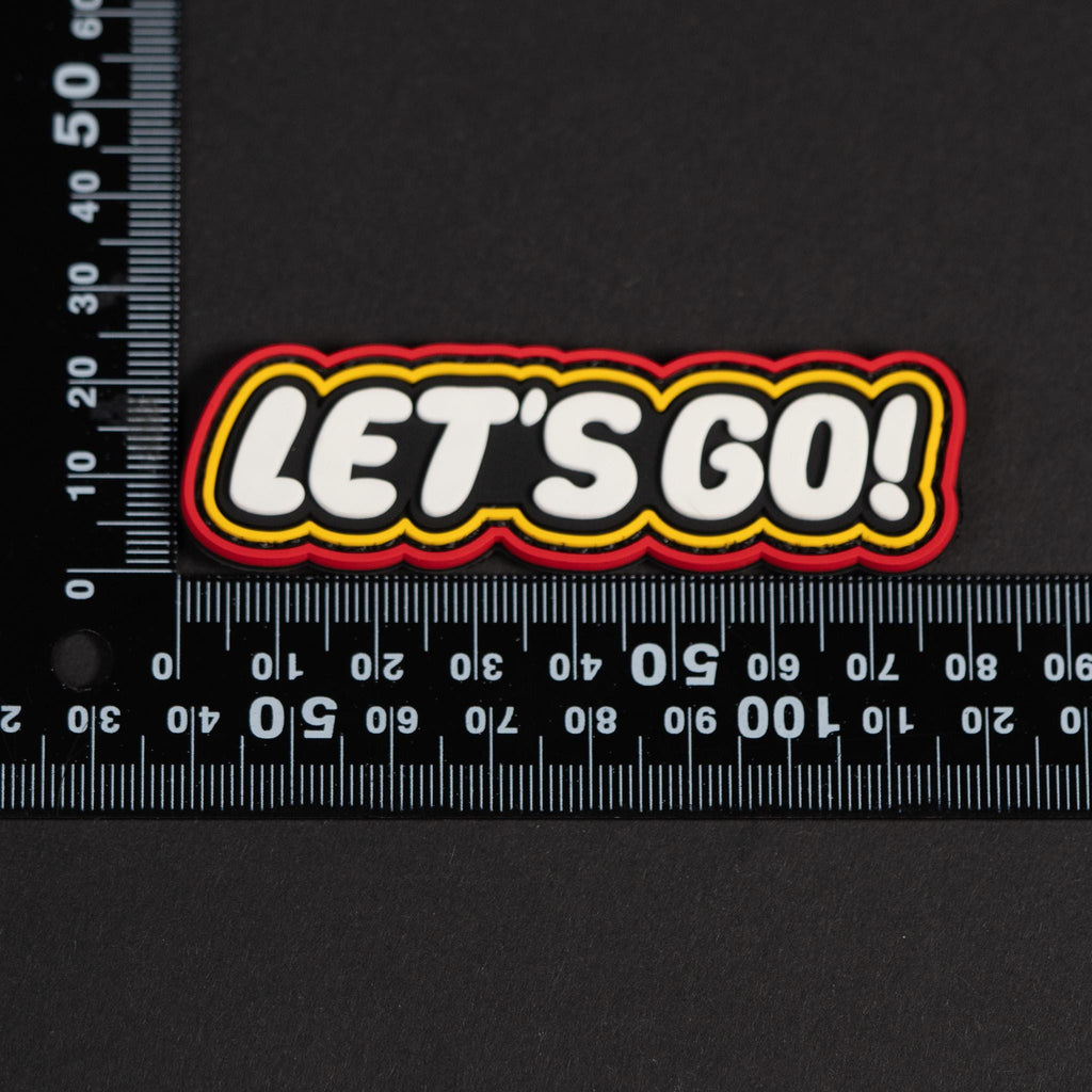 PVC Morale Patch, Let's Go Motivational Quote, Hook Backing