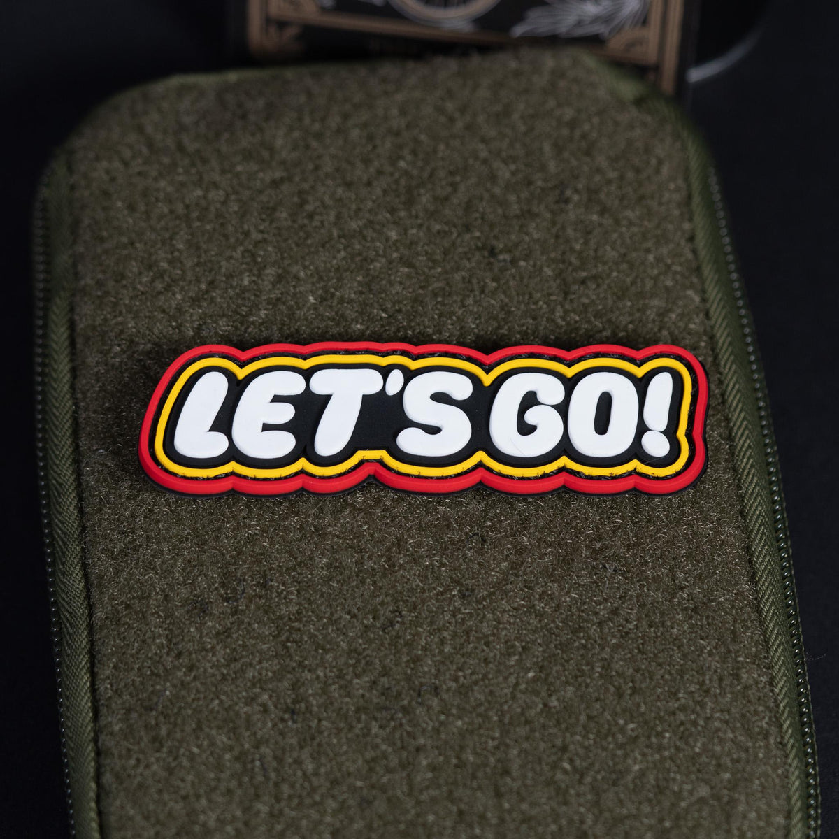 PVC Morale Patch, Let's Go Motivational Quote, Hook Backing