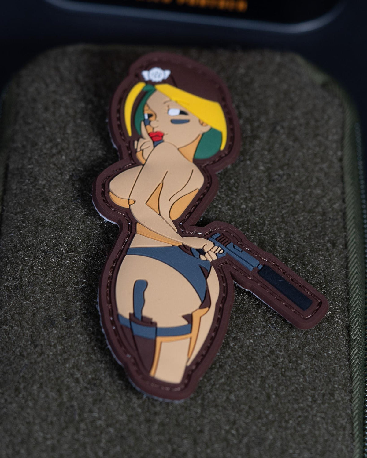 PVC Morale Patch, Tactical Pin Up Girl, Hook Backing