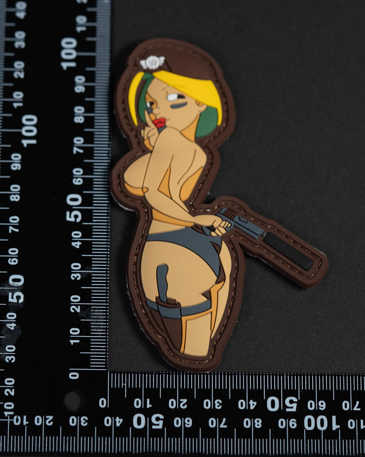 PVC Morale Patch, Tactical Pin Up Girl, Hook Backing