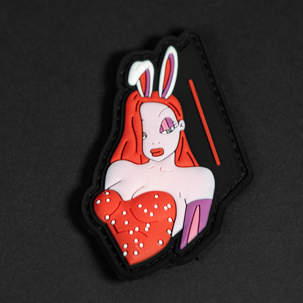 PVC Morale Patch, Bunny Girl Pin Up, Hook Backing