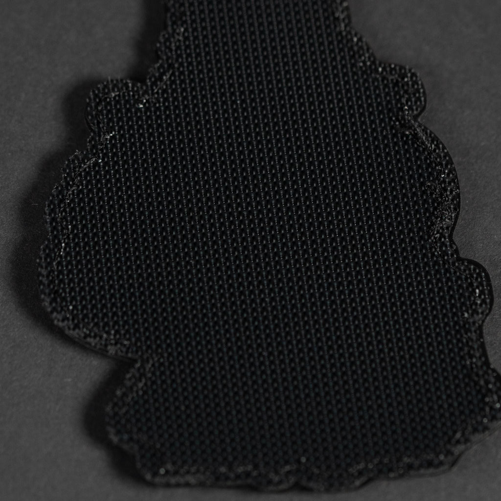 PVC Morale Patch, Kiss of Death Pin-Up Gun Girl, Hook Backing