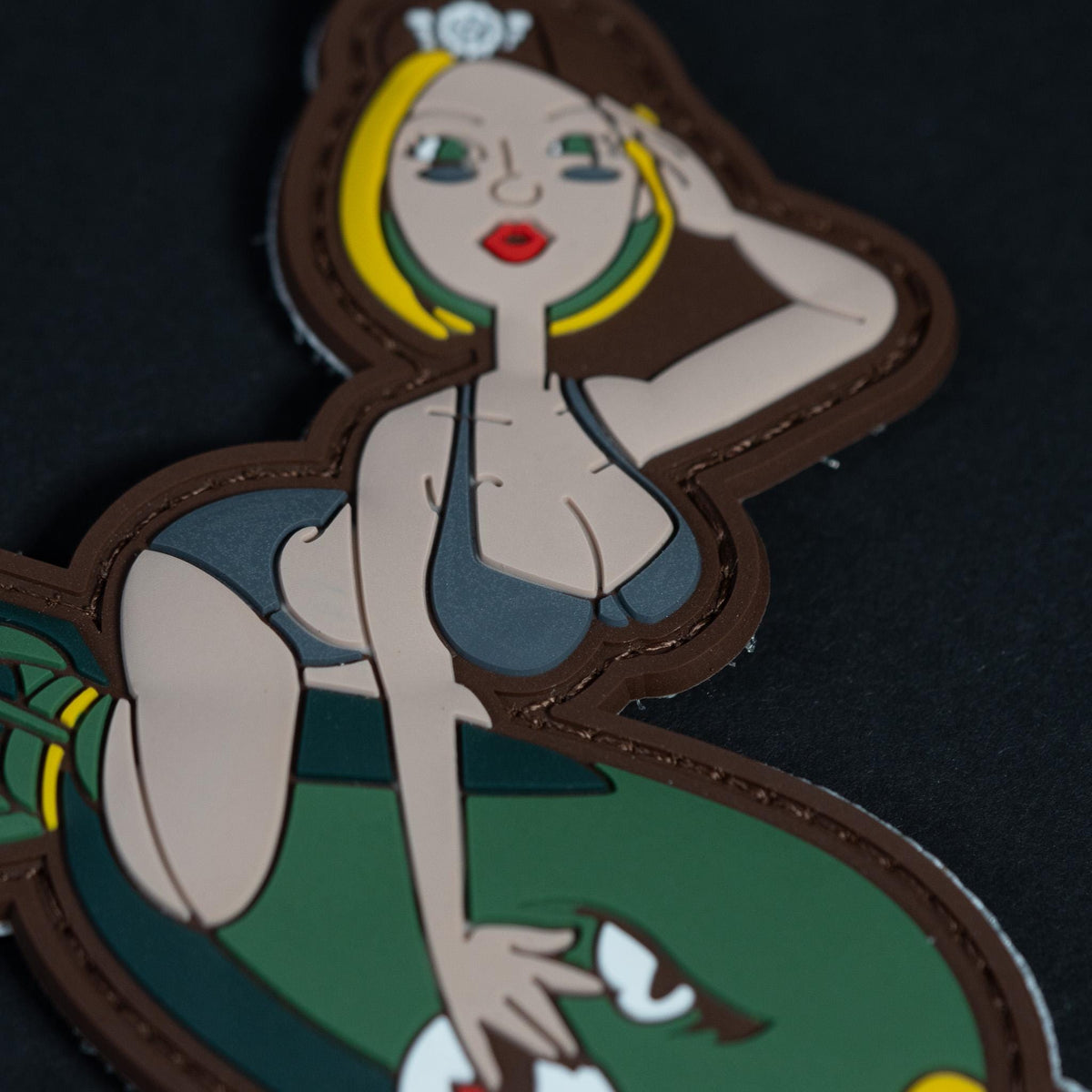 PVC Morale Patch, Pin Up Bomb Girl, 3D Hook Backing