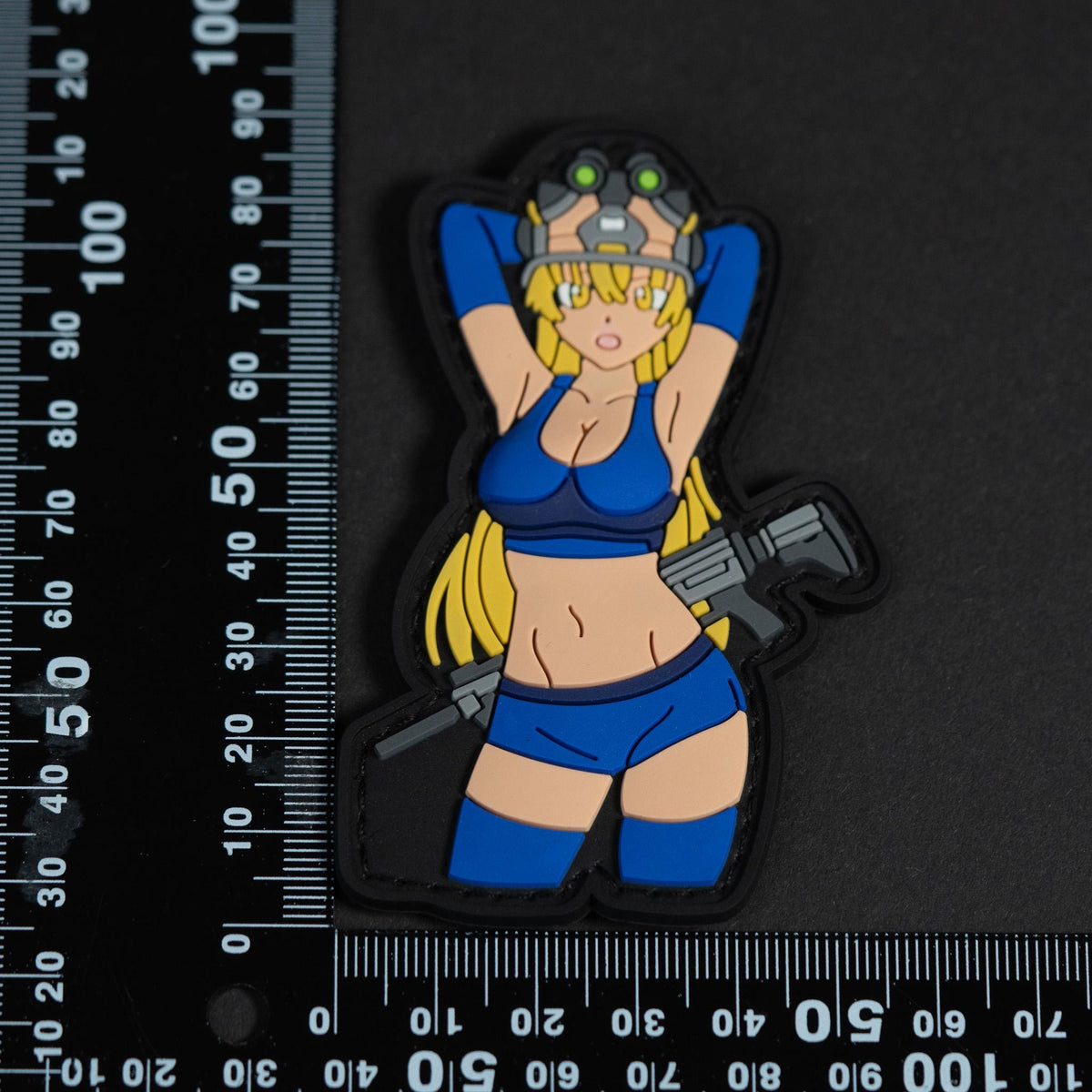 PVC Morale Patch, Anime Tactical Girl Pin Up, Hook Backing