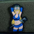 PVC Morale Patch, Anime Tactical Girl Pin Up, Hook Backing