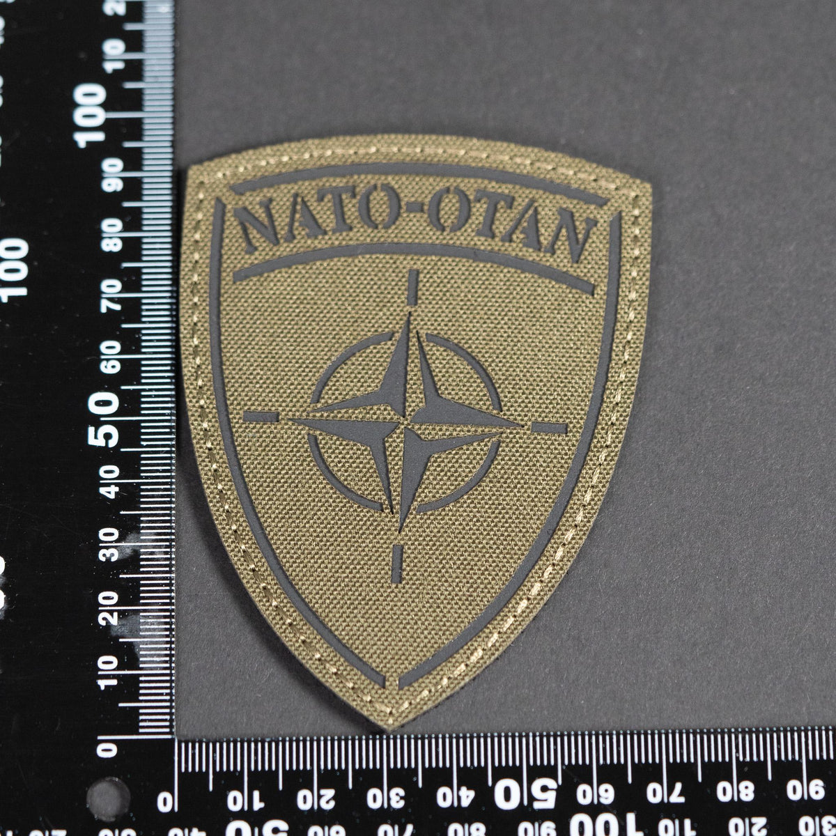 NATO Patch, OTAN Military Morale Badge, Hook Backing