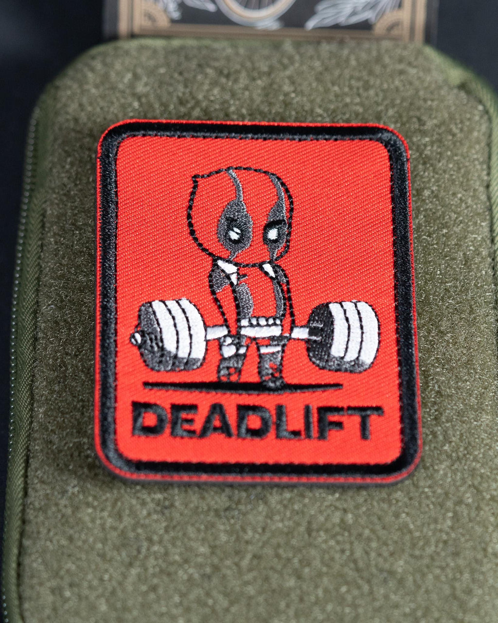 Deadlift Embroidered Morale Patch, Hook Backing