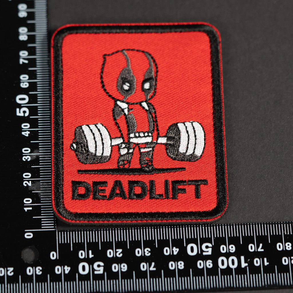 Deadlift Embroidered Morale Patch, Hook Backing