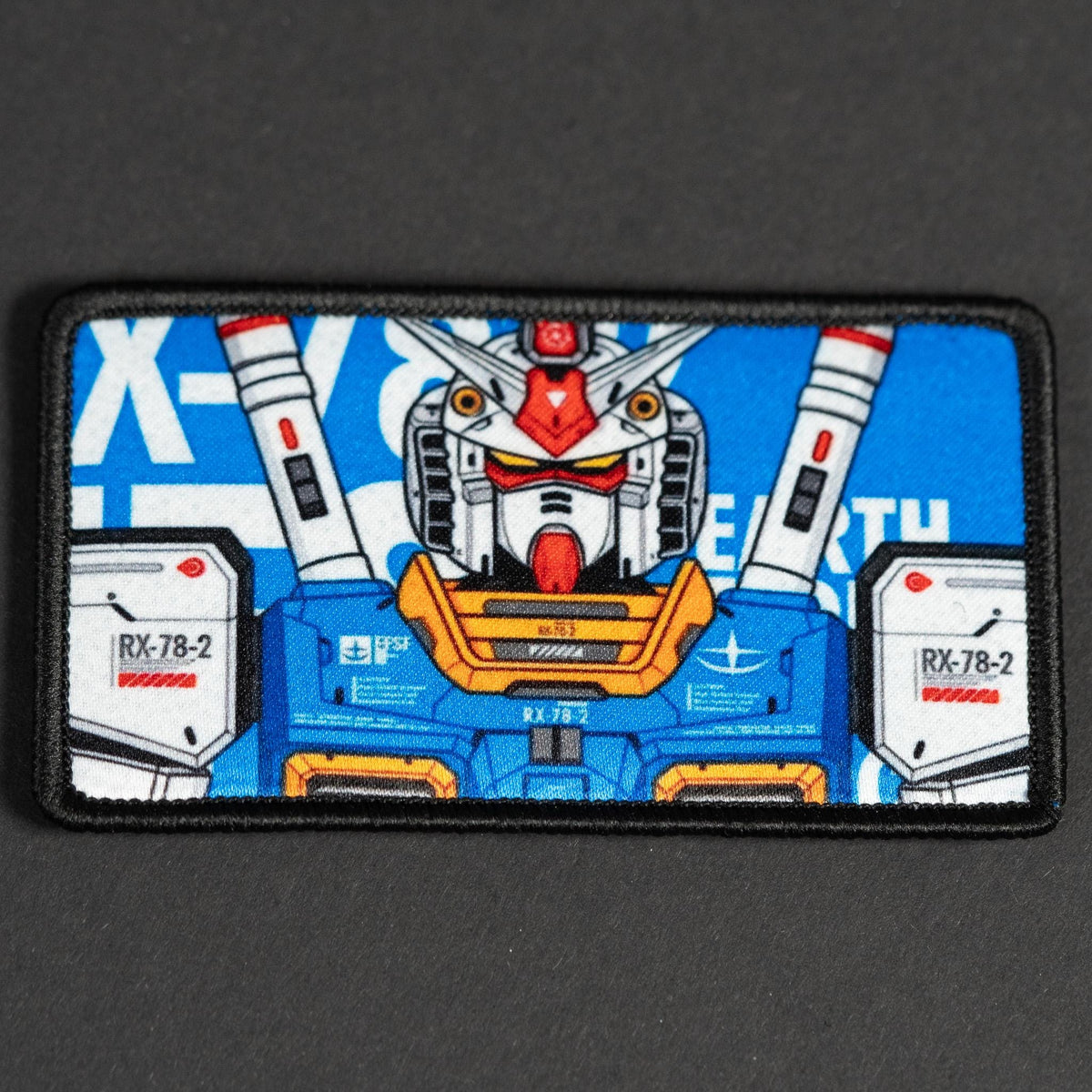 Morale Patch, Anime Mecha Design, Sublimated, Hook Backing, 8.5 x 5 cm