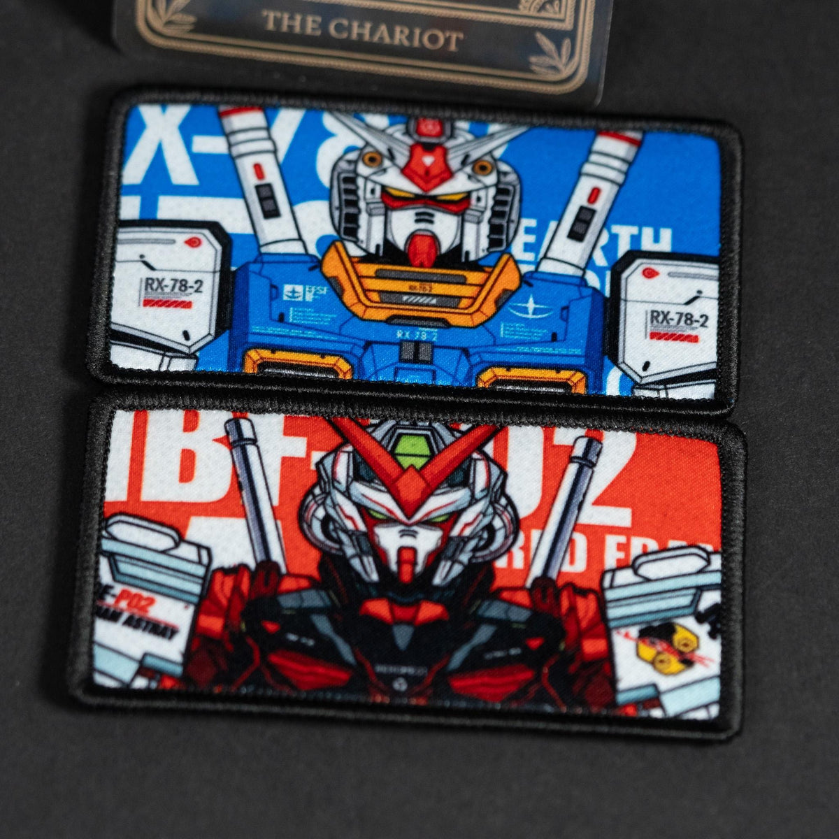 Morale Patch, Anime Mecha Design, Sublimated, Hook Backing, 8.5 x 5 cm
