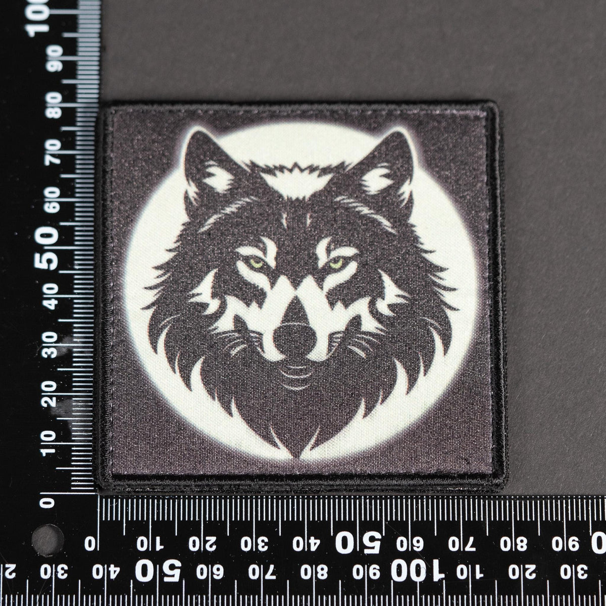 Morale Patch, Wolf Head Design, Sublimated, Hook Backing