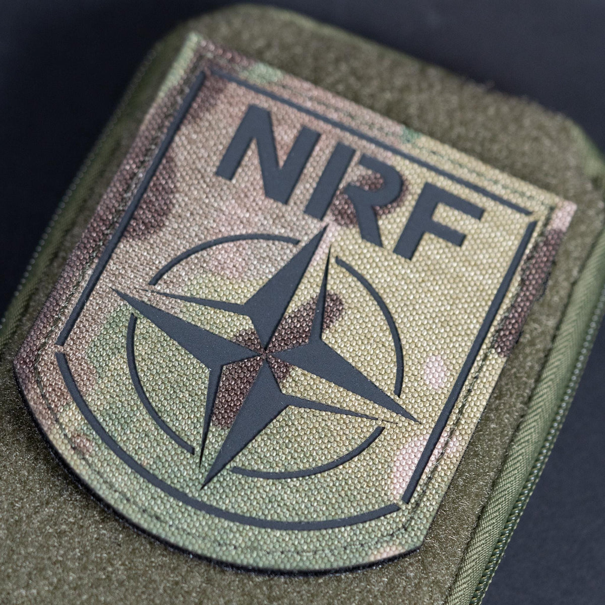 NATO Patch, NRF Response Force, Laser Cut Cordura, Hook Backing